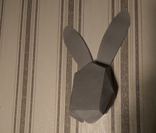 3D выкройка заяц из бумаги